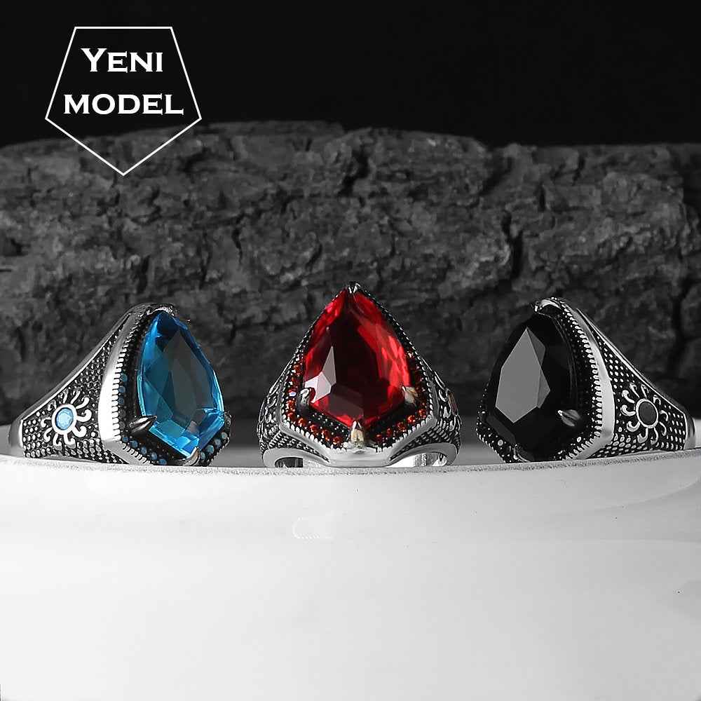 Chevalière Homme en Argent 925 – Zircon & Motif Gravé - BIJOUNOUR