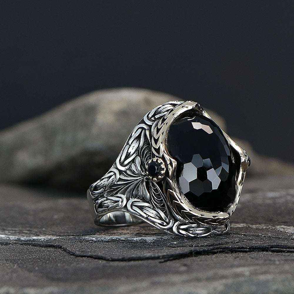 Chevalière Homme en Argent 925 – Motif Chaîne Royale & Zircon Brillant - BIJOUNOUR