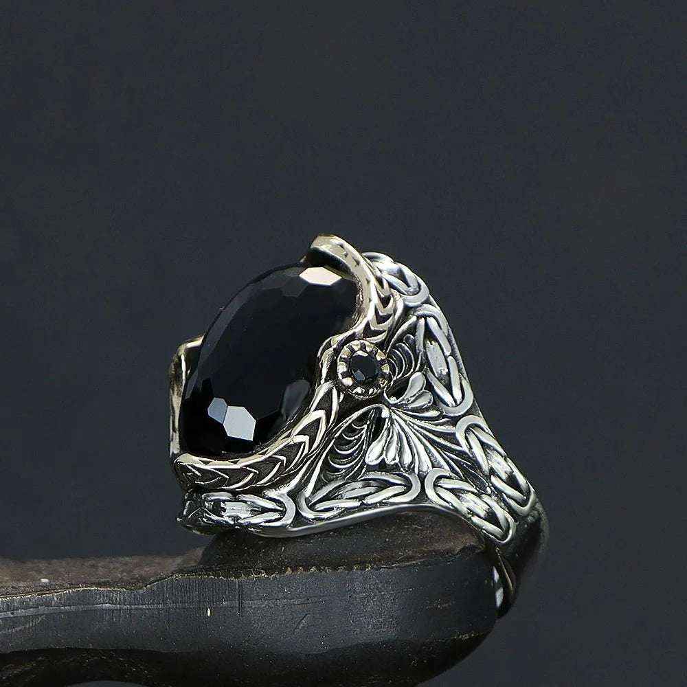 Chevalière Homme en Argent 925 – Motif Chaîne Royale & Zircon Brillant - BIJOUNOUR