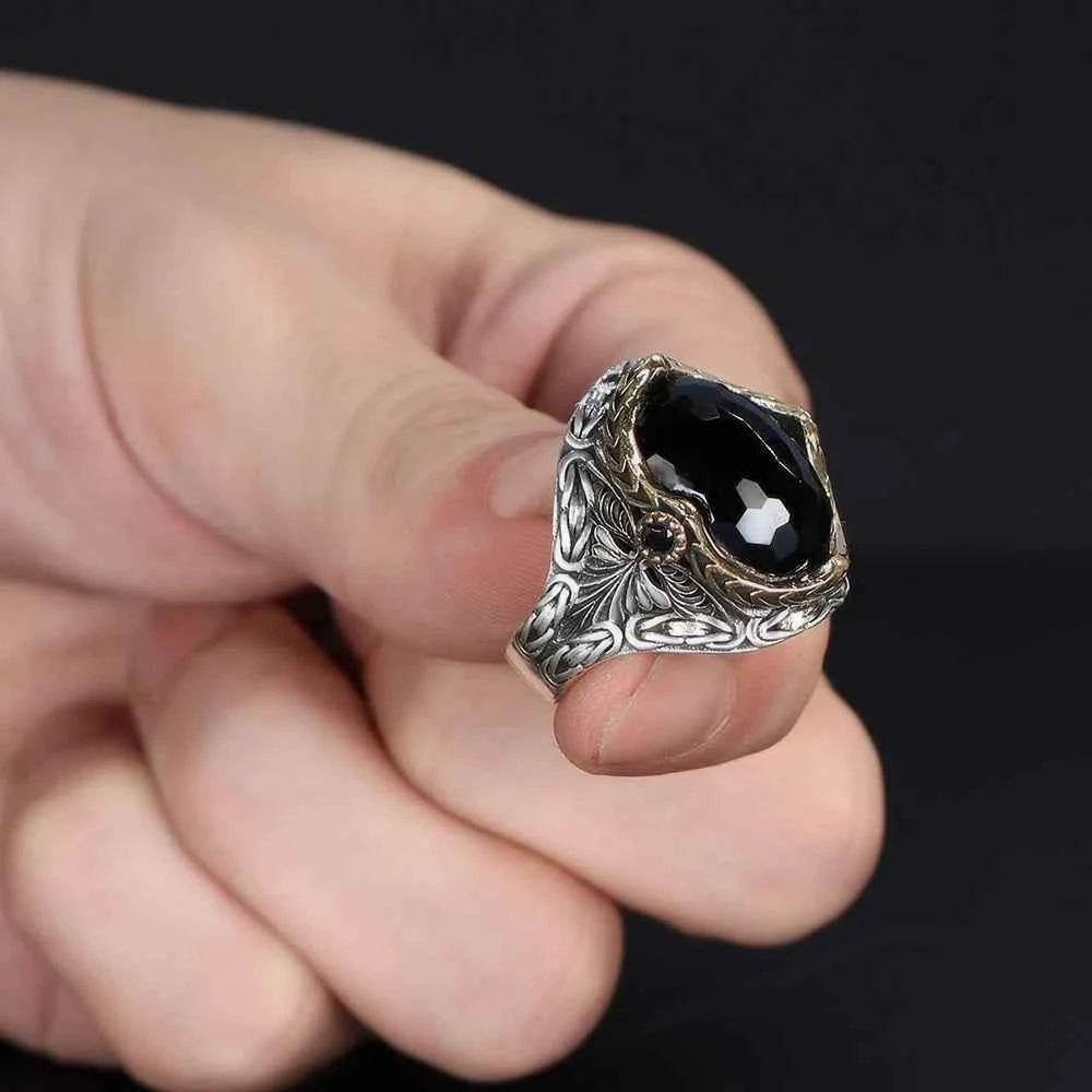 Chevalière Homme en Argent 925 – Motif Chaîne Royale & Zircon Brillant - BIJOUNOUR