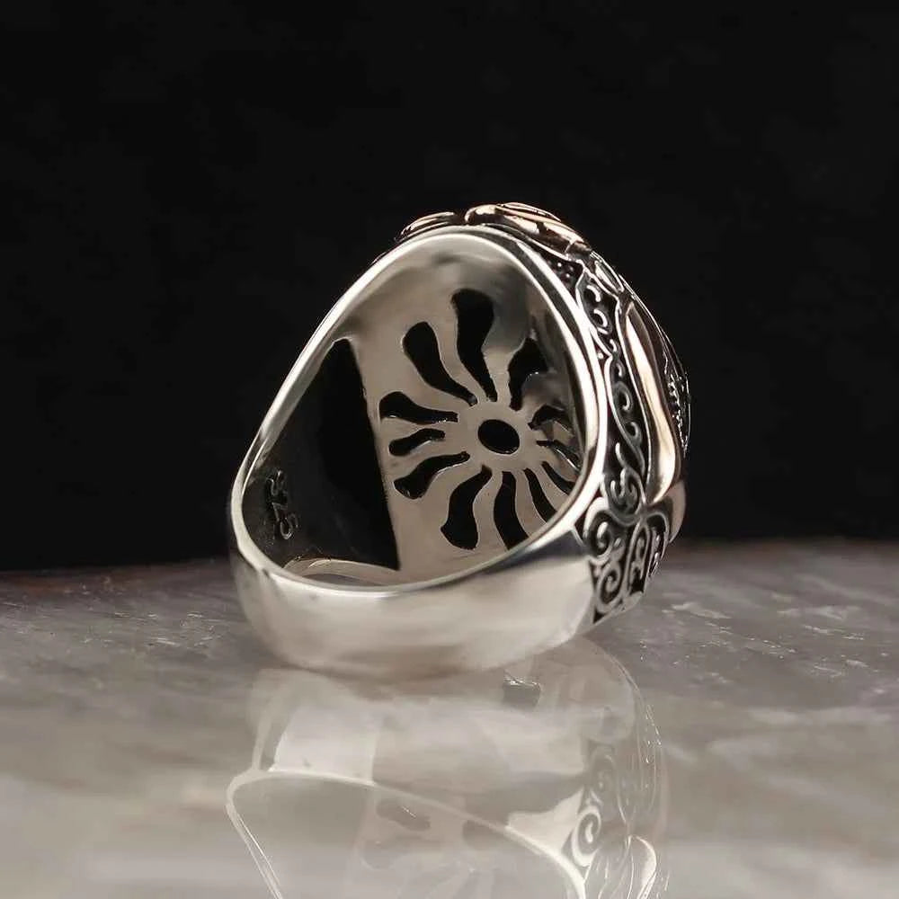 Chevalière Homme en Argent 925 avec Pierre Naturelle - Élégance Unique - BIJOUNOUR